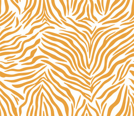 Yellow zebra print seamless pattern vector background with abstract mustard tiger stripes for trendy fashion textile design, safari wallpaper and modern decor. © Md