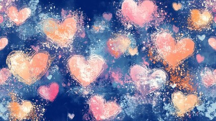 Abstract heart pattern on a dark background