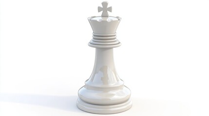 White chess queen, isolated on white background