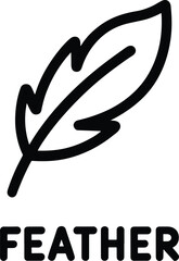 Fototapeta premium Minimalist Feather Icon Black and White Design