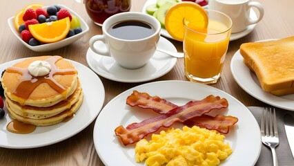 Classic American Breakfast Table Setting