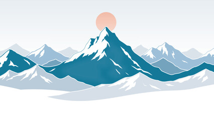 Serene mountain range at sunrise