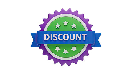 3D Discount Badge with Stars