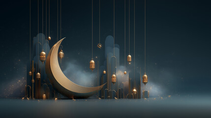 Serene and Elegant Islamic New Year Greeting Visual
