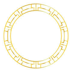 Fototapeta premium Golden circle frame design with transparent background and blank area with Chinese New Year theme