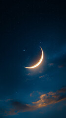 Cinematic Night Scene of a Peaceful Islamic Sky During Ramadan