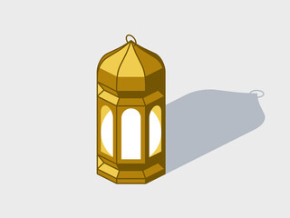 Arabic Lantern isometric vector illustration with shadow