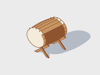 Bedug isometric vector illustration with shadow