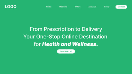 Pharmacy website landing page design template, Online pharmacy landing page ui design