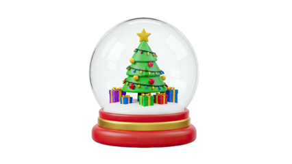 Christmas Snow Globe with Decorated Tree and Presents