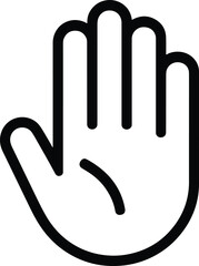 Obraz premium Open Hand Icon Outline Black on White