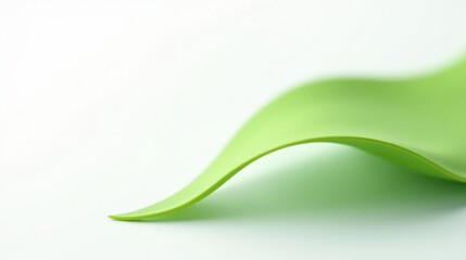 Abstract Green Form on White Background A Study in Gentle Curves and Soft Light