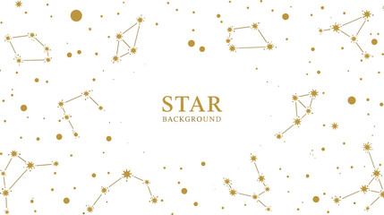 Golden star constellations on white background with text star background © Arafat
