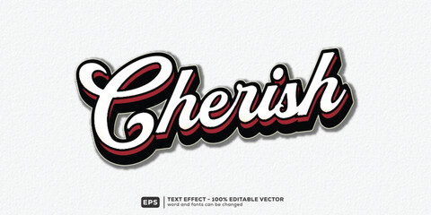 Editable Cherish 3D Cartoon Text Effect for February Friendship | Premium Font Template