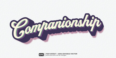 Editable Companionship 3D Cartoon Text Effect for February Friendship | Premium Font Template