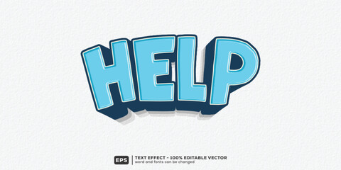 Editable Help 3D Cartoon Text Effect for February Friendship | Premium Font Template