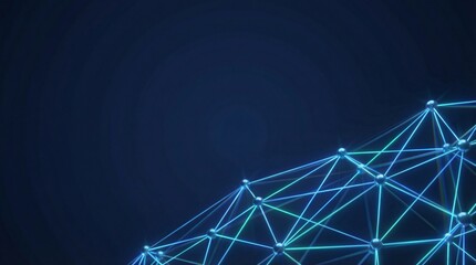 Abstract Digital Network Connection with Glowing Lines and Nodes