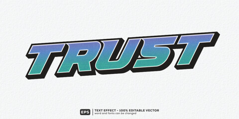 Editable Trust 3D Cartoon Text Effect for February Friendship | Premium Font Template