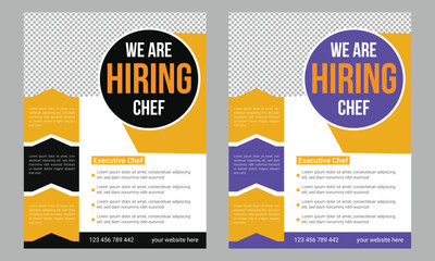 Restaurant chef job hiring flyer