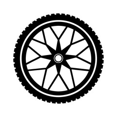 Fototapeta premium Cycling Sport Icon Mountain Bike Wheel Silhouette.