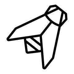 origami bee Line Icon