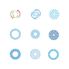 halftone circle dots vector illustration