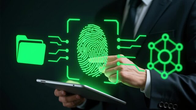 Fingerprint security cloud data protection network system vpn connection technology smart ai seamless secure access trust zero breach business protection