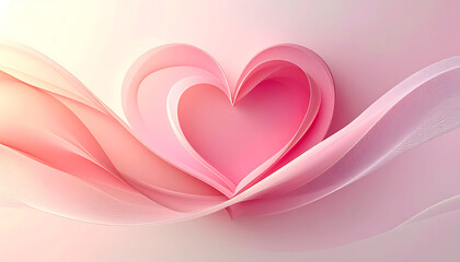 pink heart love symbol on soft background.