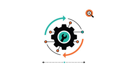 Obraz premium Gear Cog Process Cycle Infographic