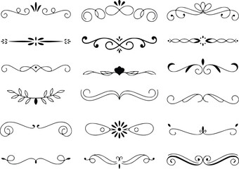 Fototapeta premium Collection of elegant scroll designs