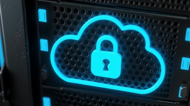 Cloud security data protection network system vpn connection technology smart business ai trust zero protecting digital assets with encrypted cloud storage and secure access glowing padlock icon