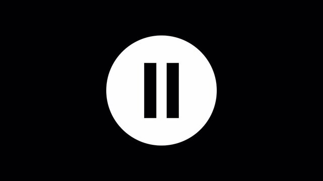 Fast pause Button Icon Transition Liquid Distortion Animation Wipe Effect Black Background Motion Graphic 4k video animation seamless loop