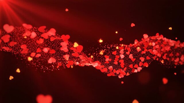Creating Romantic Red Heart Particle Motion in Smooth Flow