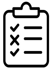 Clipboard Document Icon. Editable Bold Outline Design. Vector Illustration.