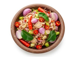 Indonesian Sambal Matah Fresh Chili Relish Isolated on White