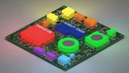 Advanced circuit board with temperature and humidity sensors