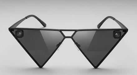 Dual camera VR triangle shaped smart glasses 
