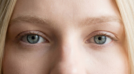 Close up of blue human eyes looking directly