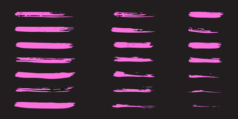 Abstract pink brush strokes on a black background creating a modern design