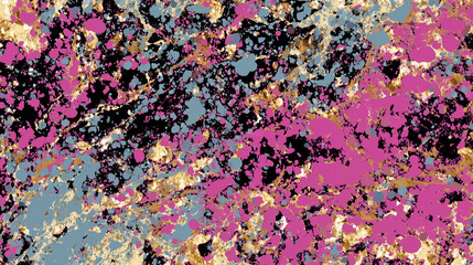 Abstract Colorful Splatter Pattern Texture With Gold Accents For Creative Design