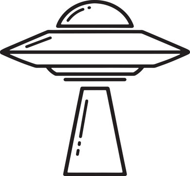 UFO Beaming Light Silhouette Icon Vector Flying Saucer Alien Sci Fi Spacecraft Abduction Beam Extraterrestrial Fantasy Logo Symbol Sign Illustration