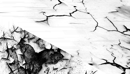 Motif double gris avec effet craquelure.