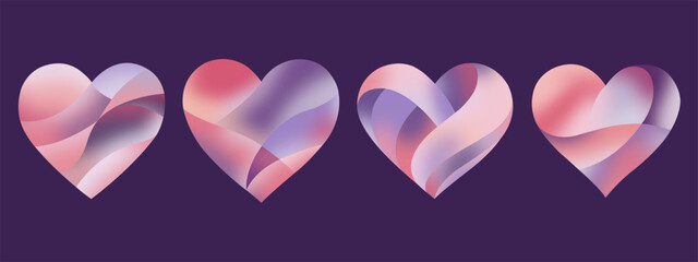 pink and purple hearts