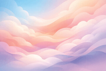 Fototapeta premium Abstract Cloud Sky - Artistic Modern Background with Fluid Stylized Cloud Shapes, Soft Blue Gradients,