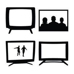 Television screens, entertainment, and media concept vector set Vector