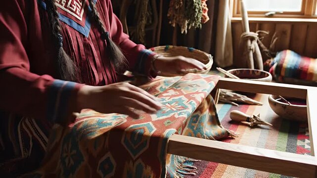 Crafting Heritage: Traditional Weaving Process of an Authentic Handmade Textile Pattern