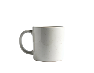 Speckled ceramic mug with handle on black background (1)