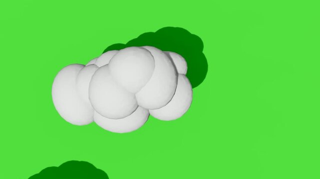 Low Poly Cloud Green Screen