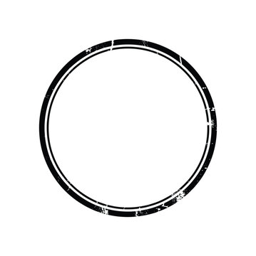 Grunge style double circle border frame. Useful graphic element, for seals, logos, and branding applications.