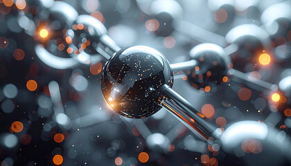 Network Nodes: Close-up of interconnected network nodes, illustrating the interconnectedness of information and data transfer, emphasizing technological advancement and global connectivity.